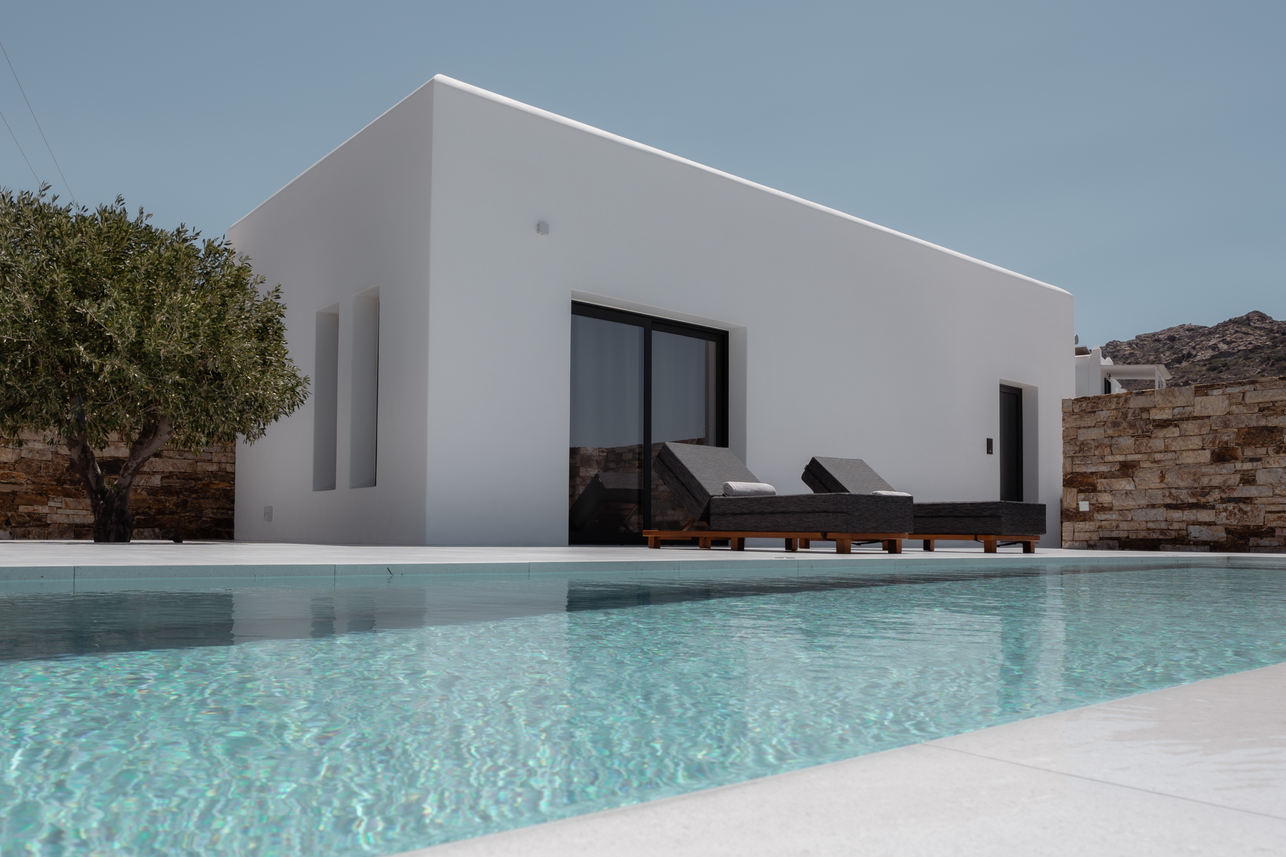 Bliss Hotel Ios private pool suite aerial view, Ios island Greece
